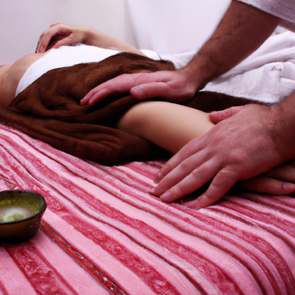 Person receiving aromatherapy massage